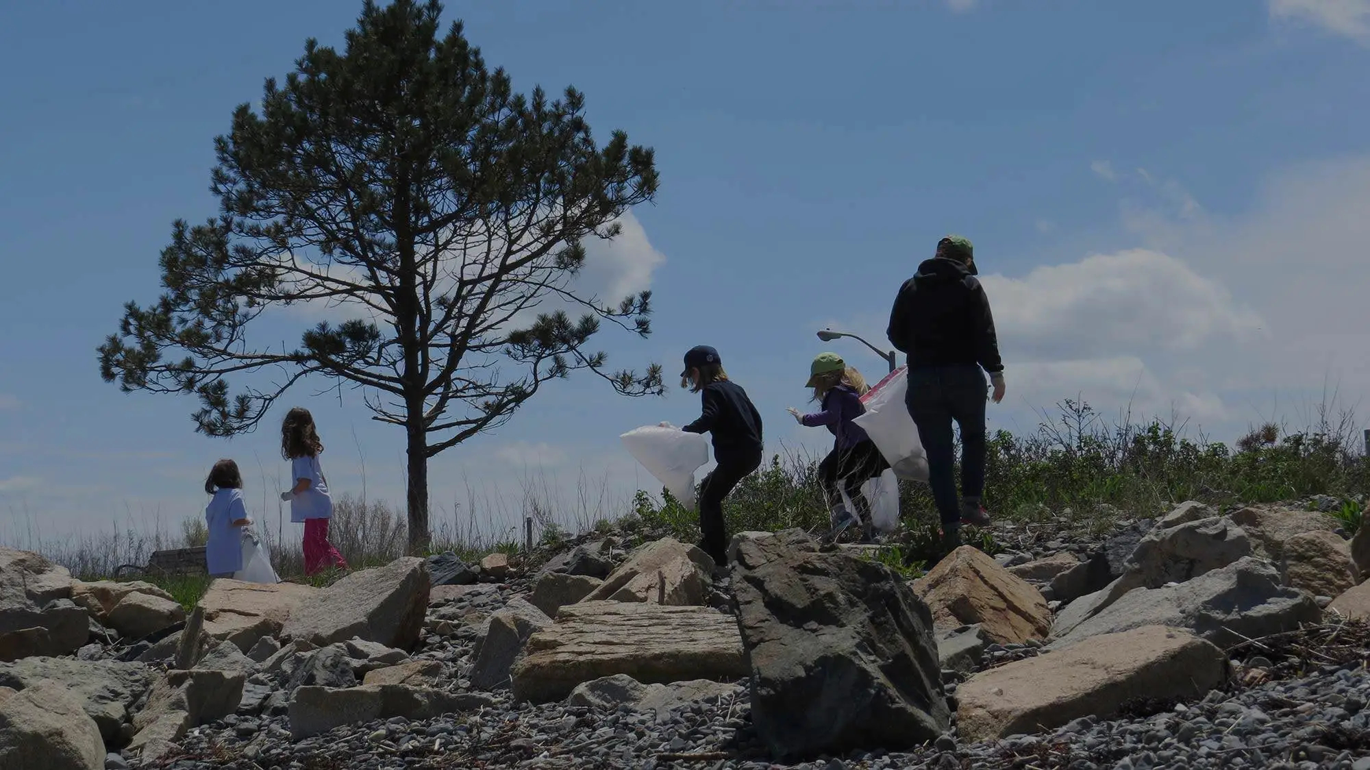 Community beach cleanup in Nahant