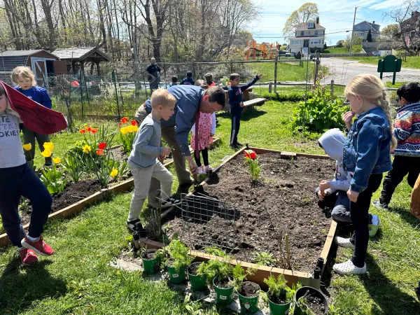 Johnson School students composting