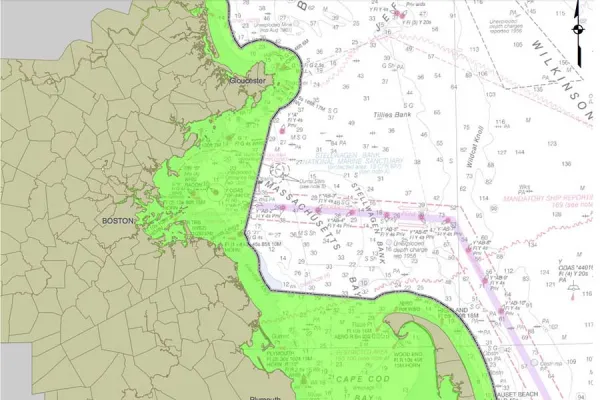 Map of No Discharge Zones around Massachusetts